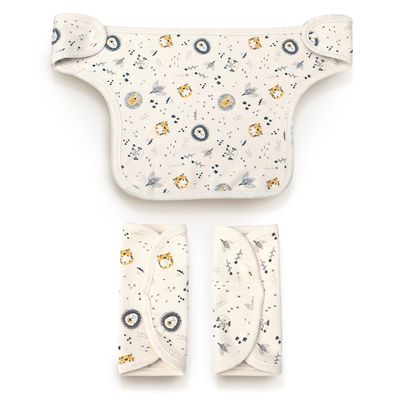 오가닉 신생아 아기띠턱받이 침받이세트_호랑이친구