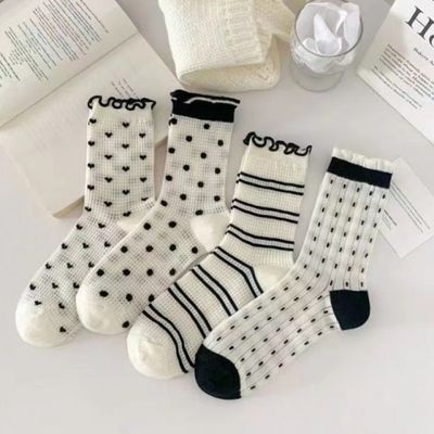 소녀감성가득 도트시스루양말 4개세트