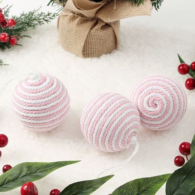 핑크 블라썸 패브릭 장식볼 3p(8cm) (캔디)  소품