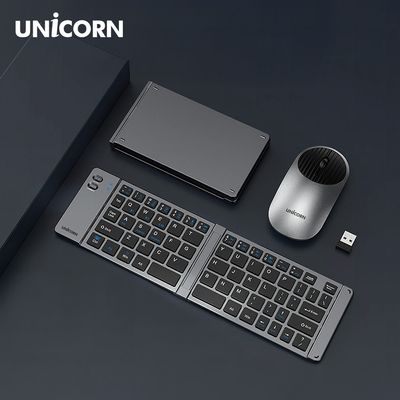 유니콘2.4G+블루투스 접이식 휴대용 키보드 마우스세