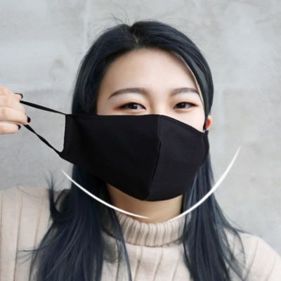 여름용 빨아쓰는 면 마스크 블랙
