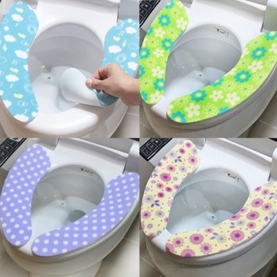 붙이는 변기커버 시트 (구름무늬,꽃무늬)
