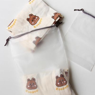 반투명 PVC 방수 양치컵 복조리 파우치 주머니 2size