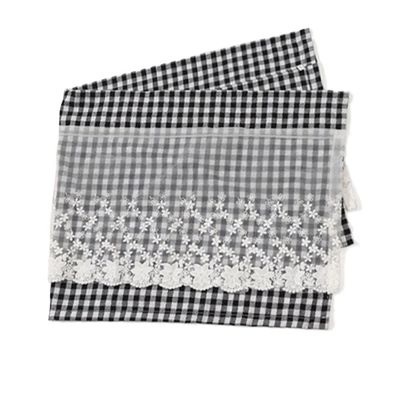 레이스 체크 바란스 커튼 106x45cm 블랙 주방바란스 부엌가림막 주방바란스커튼(WFPF7LV)