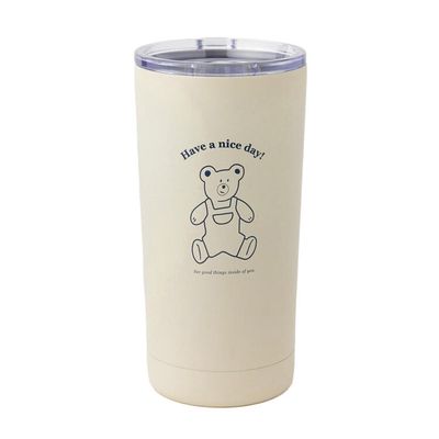 아트박스 화이트 베어 심플 스텐 텀블러 450ml