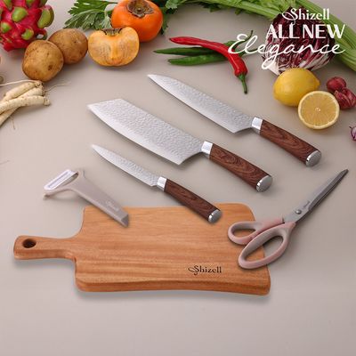 쉬젤 올뉴 엘레강스 나이프 5종+웨이브핸들 도마세트
