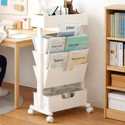 국내생산 모던슬림 북트롤리 5단 이동식 틈새 책꽂이