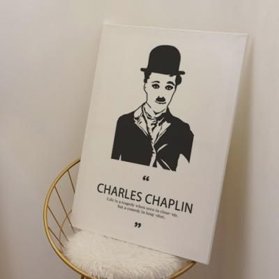 pl462-캔버스액자72.7x53_찰리채플린명언(세로)