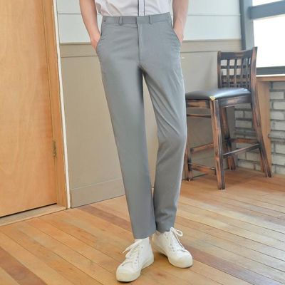 교복몰 (빅사이즈)(하복)스판 연그레이 교복바지 남자