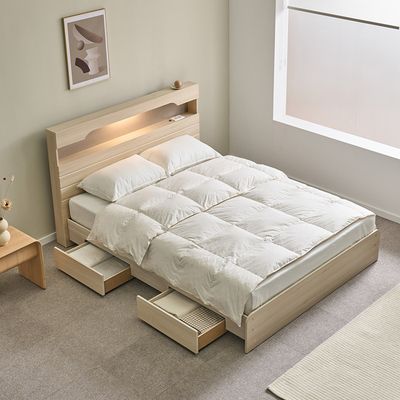 트리플 엘리스 LED 서랍형 침대 Q 투인스매트