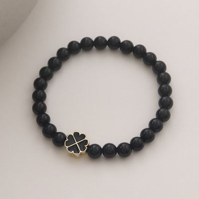 [선물포장] 럭키 클로버 오닉스 팔찌(2컬러)