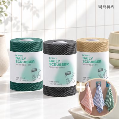 닥터퓨리 일회용수세미 소형 60매 2입/4입(+행주증정)