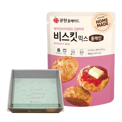 큐원 비스킷 믹스 플레인 250g + 일회용보관용기