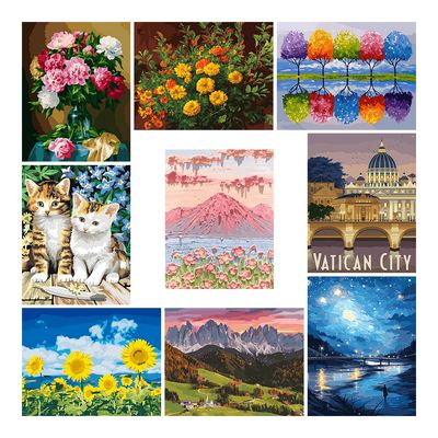 풍경 명화 DIY 그림그리기 캔버스 40x50cm (23종 택1)
