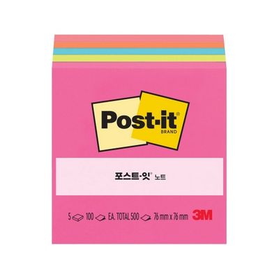 3M 포스트잇 654-5PK 팝티미스틱 5패드 9000 76X76