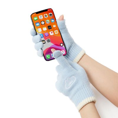 아트박스 핑거홀 스마트폰 장갑 블루