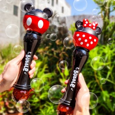 캐릭터 버블 봉 스틱 LED 뮤직 마법봉 자동 비눗방울
