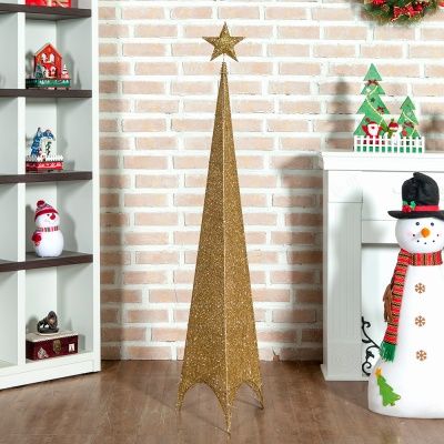 크리스마스장식(골드 삼각뿔)/트리장식 원뿔트리