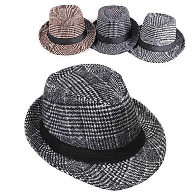 편한 페도라캡 체크 모직(WFFOCO6)