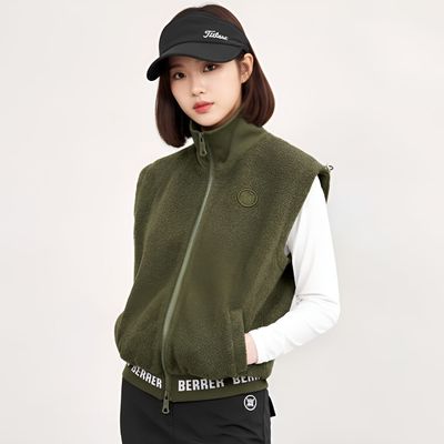 오베르마스 여성 플리스 골프조끼 하이넥 보아 베스트