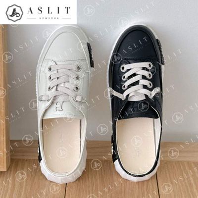 [애슬릿]여성 뮬 스니커즈 소 가죽 블로퍼 운동화