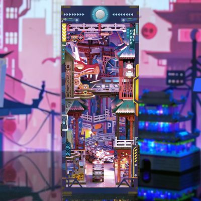 핸즈크라프트 DIY미니어처 북눅 북엔드 사이버 시티