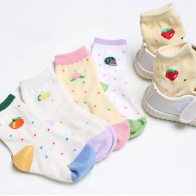 유아 아동 j에이드 5켤레 세트 귀여운 과일 양말