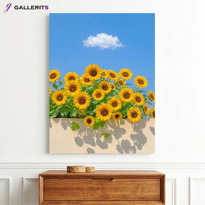 행운 해바라기 정원 꽃 그림 거실 인테리어 액자