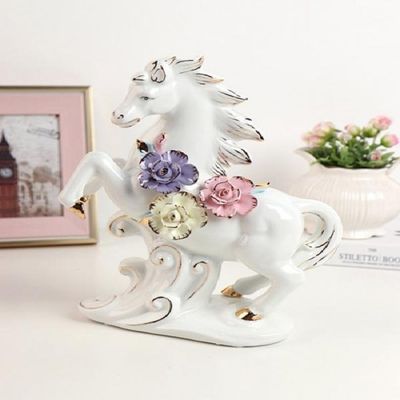 ksr 칼라 꽃 도자기 황금백마 장식(WFJLEAS)