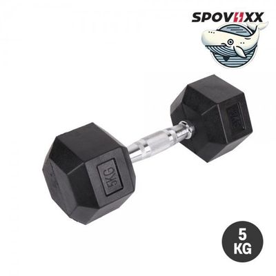 헬스 홈트 덤벨 5kg 흑색 고무 아령 팔(WFH878E)