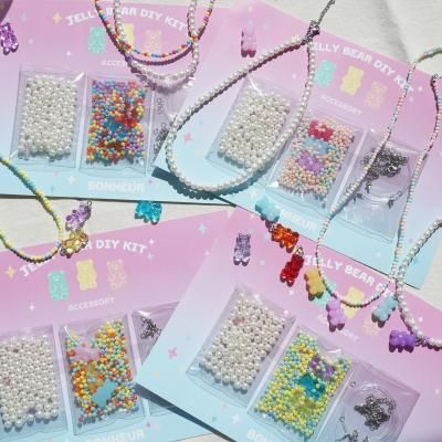 곰돌이 젤리곰 비즈 진주 목걸이 만들기 DIY KIT