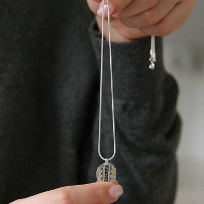 바이데이지 마카사이트 라운드 실버 목걸이 Bn0615