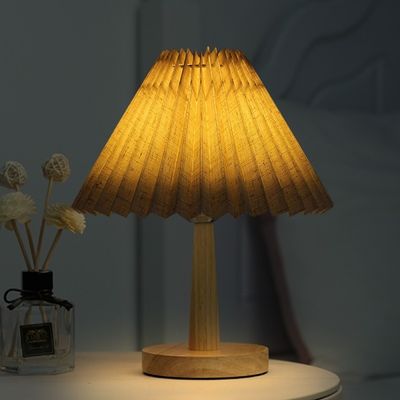 포무드 밝기조절 테이블 스탠드 플리츠 베드 램프