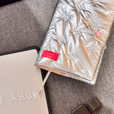 [북커버] 실버 리보니 패브릭 커버