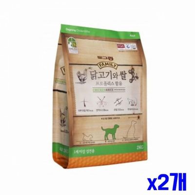 WL 반려견 닭고기 쌀 2kg 1세 이상용 x2개 강아지밥(WFLPOKM)