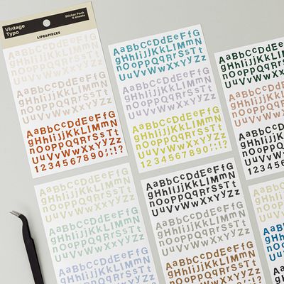 라이프앤피시스 빈티지 타이포 스티커 세트