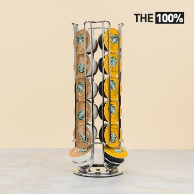 THE100% 돌체구스토 호환 캡슐커피 보관함 십자형 회전타워 24구 홀더 거치대 실버