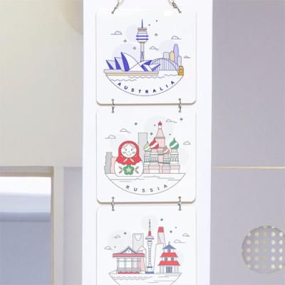 nn630-멀티아크릴액자_세계의랜드마크일러스트1