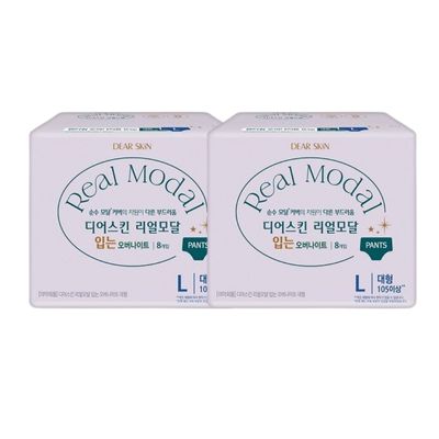 디어스킨 리얼모달 입는 오버나이트 대형(8P) x 2팩