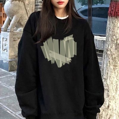 여성 루즈핏 그래피티 기모 맨투맨 티셔츠 레이어드