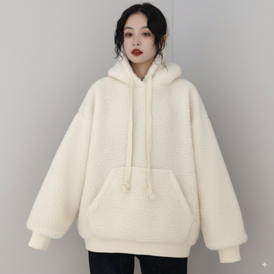 여성 겨울 귀여운 뽀글이 양털 후드티 올기모 따뜻
