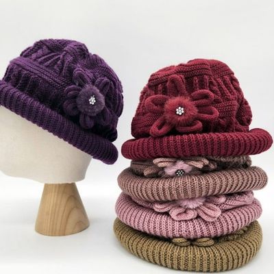 꽃장식 니트 비니 모자 ST162(WE2B38B)