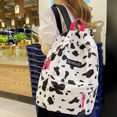 밀크카우 캔버스 백팩 스쿨 가벼운 학생가방(WFLOYT9)