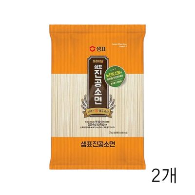 WL 샘표 진공소면 3kg X 2개 대용량 업소용 식당용식자재 비빔국수 소면국수 골뱅이소면(WFLQXLL)