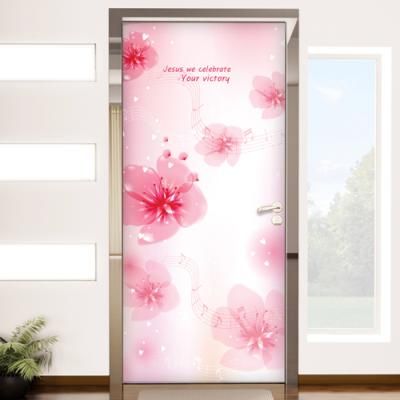 ip449-분홍꽃의음율_현관문방문시트지