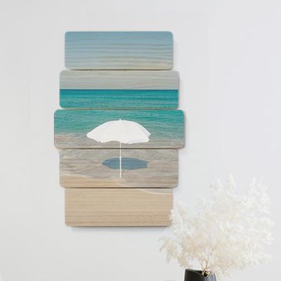eh806-우드패널액자38CmX57.7Cm_파라솔이있는바다