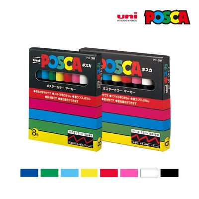 [UNI] POSCA 포스카 마카 8색 세트 (3m/5m 택) 
