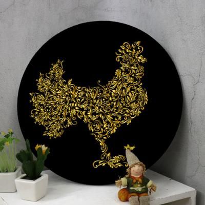 pf917-원형아크릴액자_황금꽃닭