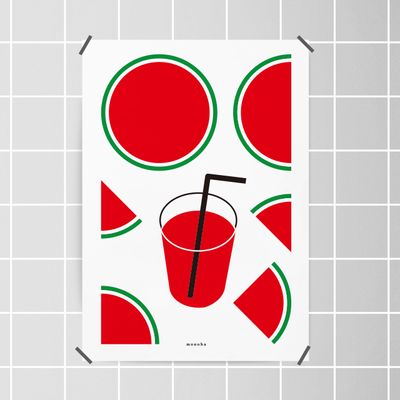 여름맛 수박 주스 M 인테리어 디자인 포스터 카페