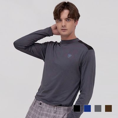 남성 데일리 에스티 세미 터틀넥 기모 티셔츠